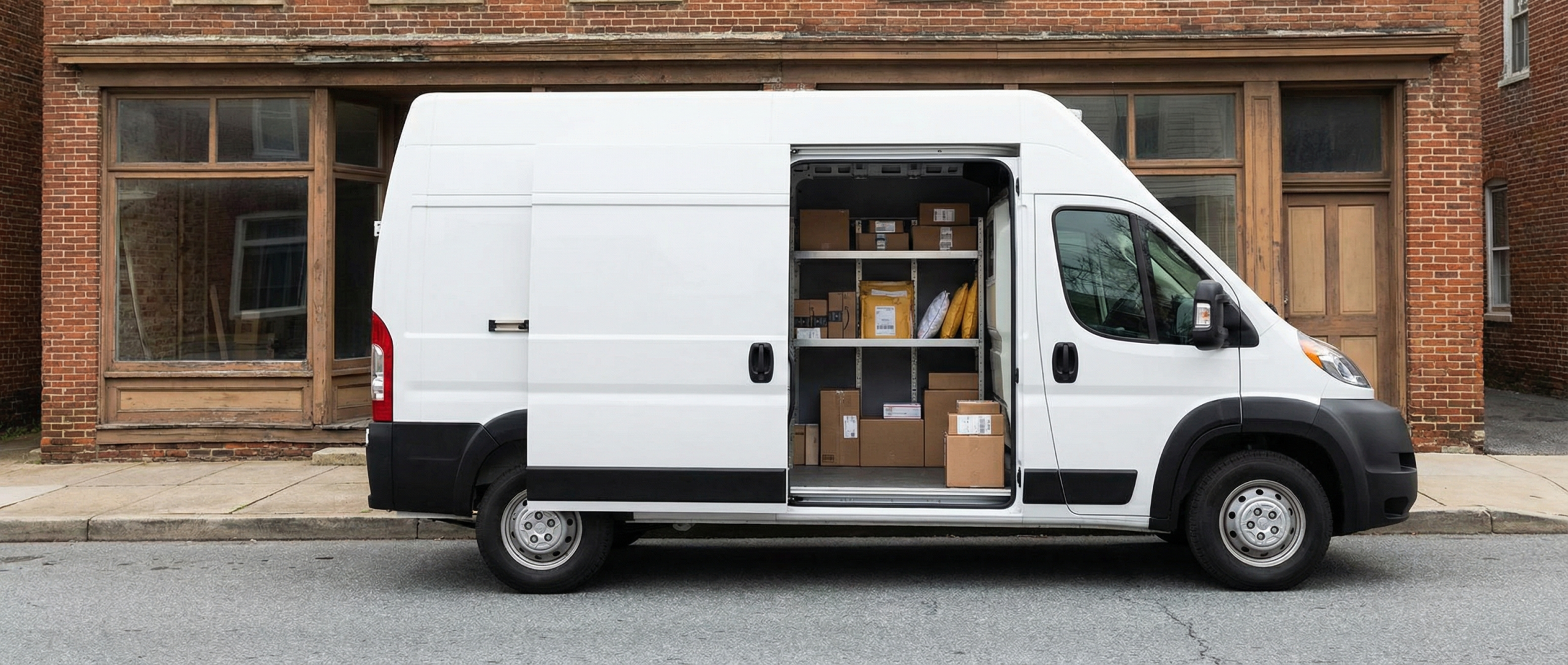 Used Ram ProMaster high roof cargo van parked on S Main St Hampstead.