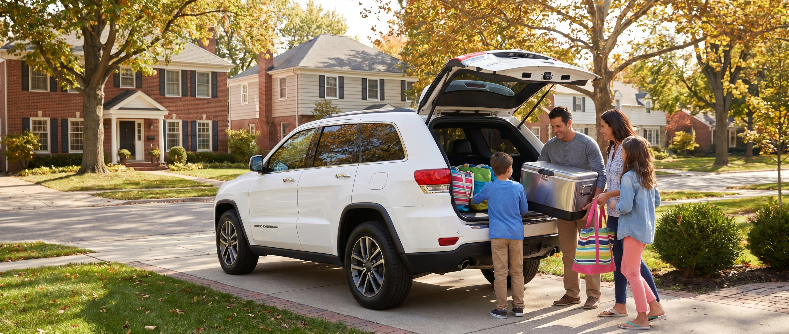 Used Jeep Grand Cherokee Limited with power liftgate open in Hampstead MD.