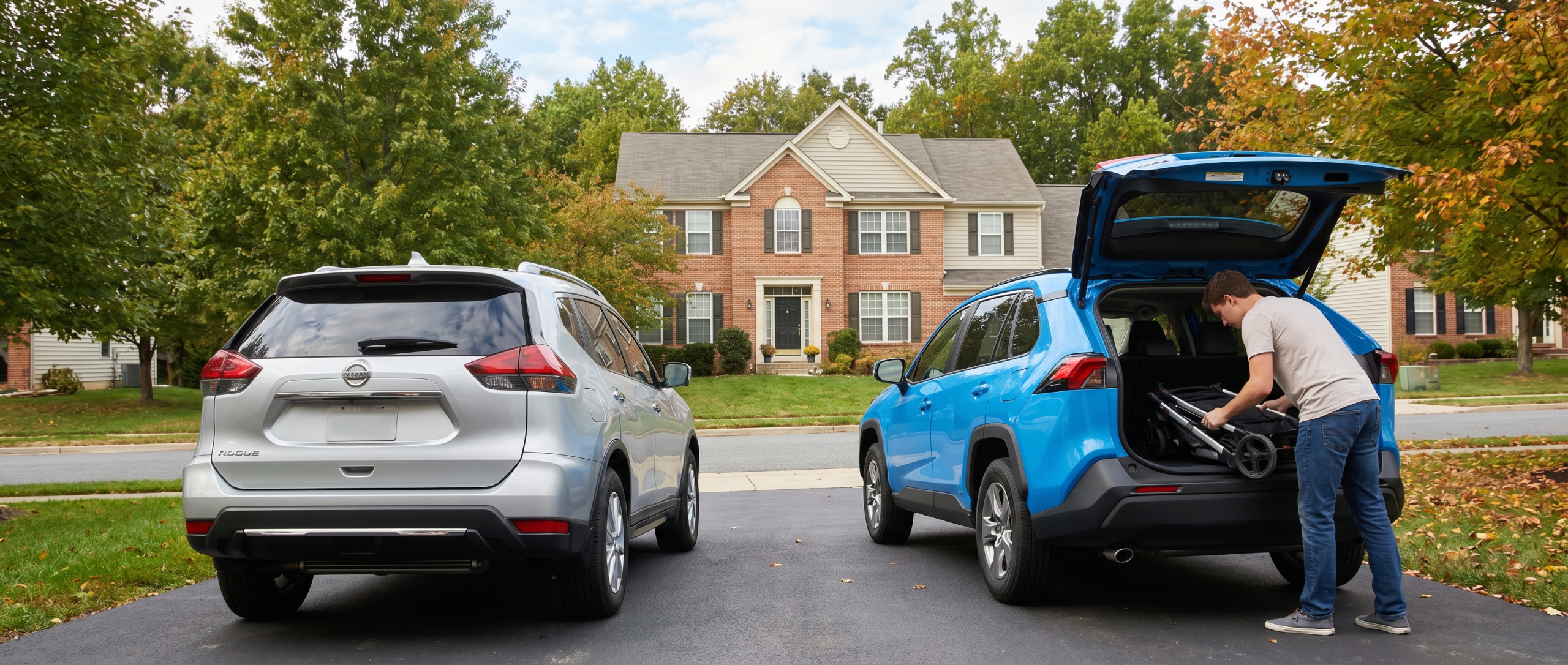 Used Nissan Rogue and Toyota RAV4 cargo space comparison in Reisterstown MD.
